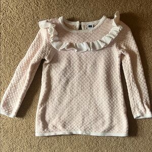 Janie and Jack Pale Pink Long Sleeve Ruffle-Trim Top